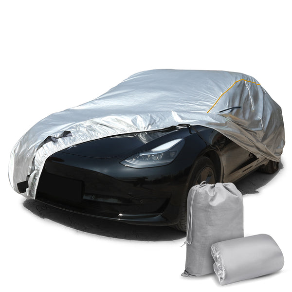 Daolar vedenpitävä auton peite Tesla-malli 3/S/X/Y täysi ulkopuoliset kansit tuuletut silmät ja latausportti Ulkona All Sää Luminkerkevä UV-suoja Tuulenpitävä
