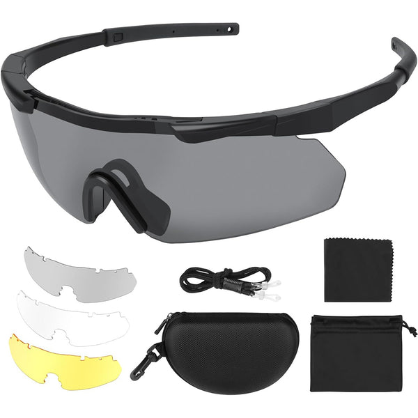 Daolar Tactical Eyewear 3 Interchangeable Lenses Outdoor Unisex Shooting Glasses