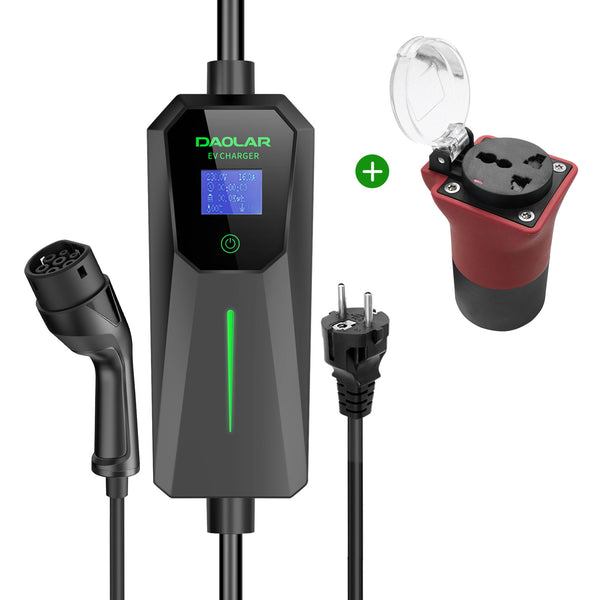 Daolar Type2 EV Charger 3.5KW 16A + Electric Vehicle Discharge Adapter